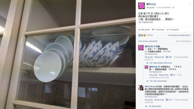 Cómo burlar la fuerza de gravedad y salvar unos platos: el nuevo acertijo viral de FacebooK