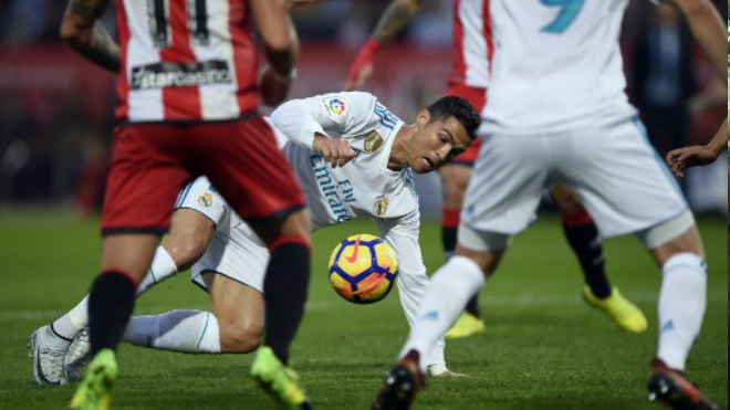 El Girona provocó el tropiezo del Real Madrid y su triunfo se sintió por muchos catalanes como una victoria extradeportiva. Foto AFP