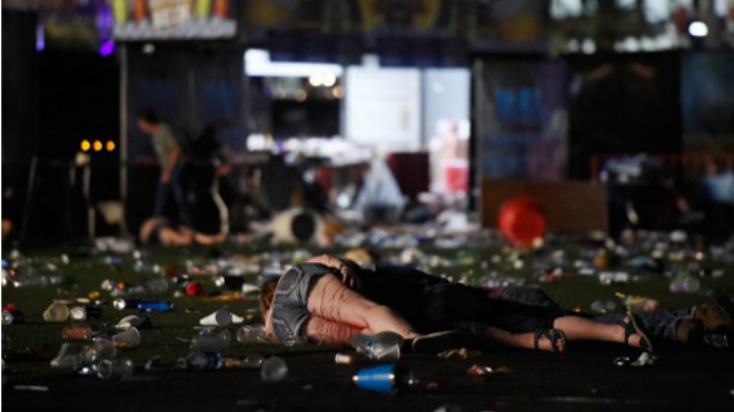 Ataque en las Vegas. Van ya 50 personas muertas. Foto AFP