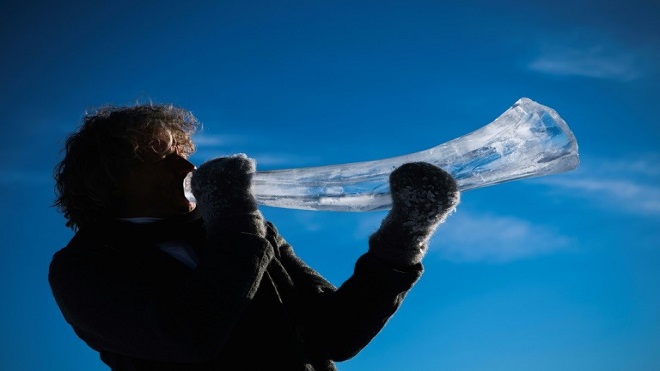 Instrumentos de hielo y mucho frío en un festival de música en Noruega