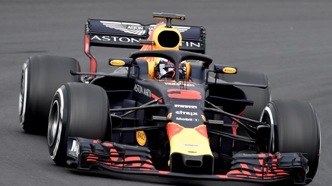 Red Bull Racing's Australian driver Daniel Ricciardo drives at the Circuit de Catalunya on February 26, 2018 in Montmelo on the outskirts of Barcelona during the first day of the first week of tests for the Formula One Grand Prix season. JOSE JORDAN / AFP