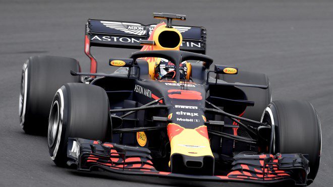 Red Bull Racing's Australian driver Daniel Ricciardo drives at the Circuit de Catalunya on February 26, 2018 in Montmelo on the outskirts of Barcelona during the first day of the first week of tests for the Formula One Grand Prix season. JOSE JORDAN / AFP