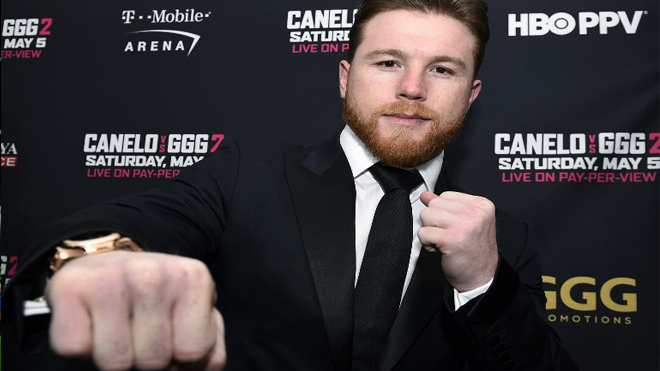 LOS ANGELES, CA - FEBRUARY 27: Boxer Canelo Alvarez poses during a news conference at Microsoft Theater at L.A. Live to announce the upcoming rematch against Gennady Golovkin on February 27, 2018 in Los Angeles, California. Kevork Djansezian/Getty Images/AFP KEVORK DJANSEZIAN / GETTY IMAGES NORTH AMERICA / AFP