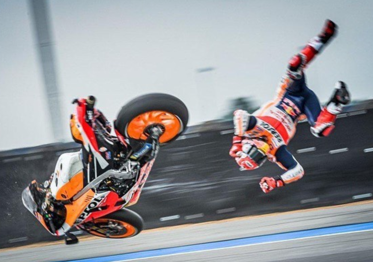 Cinco segundos que fueron eternos para Marc Márquez, aparatoso accidente alarmó a los amantes del MotoGP