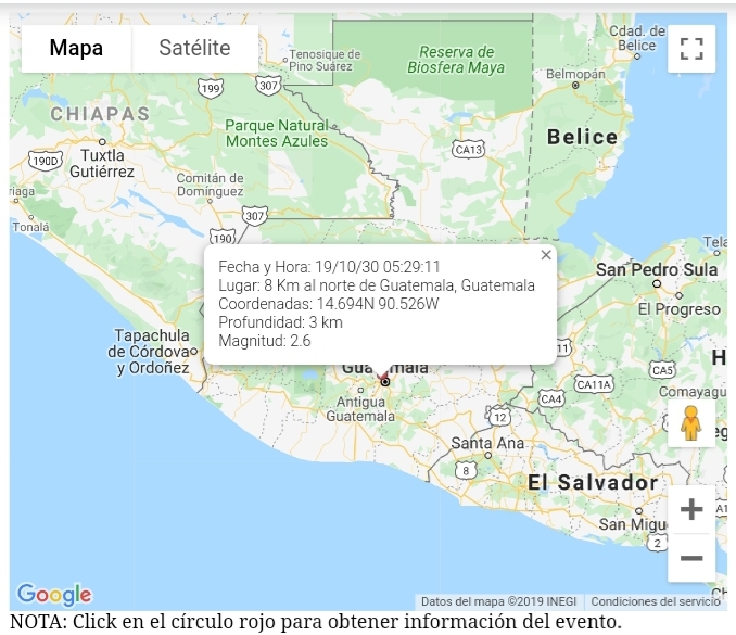 Temblor despierta a guatemaltecos este miércoles
