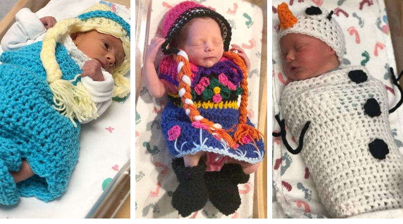Enfermeras vistieron a estos bebés recién nacidos de personajes de Frozen