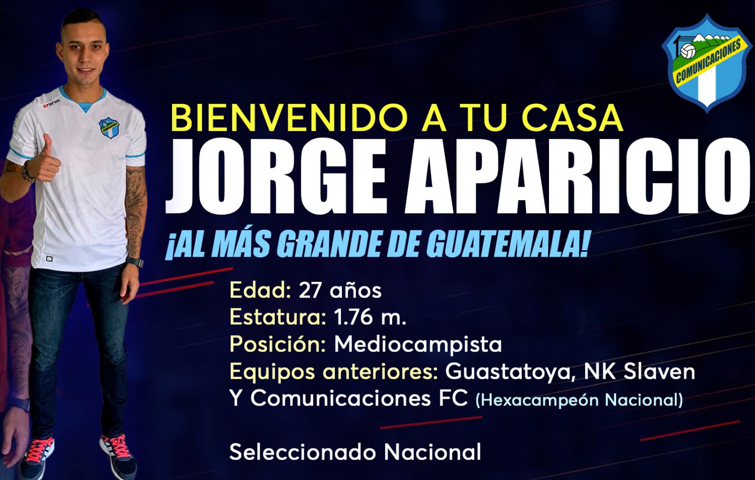 Jorge Aparicio vuelve a casa y se convierte en refuerzo de Comunicaciones FC