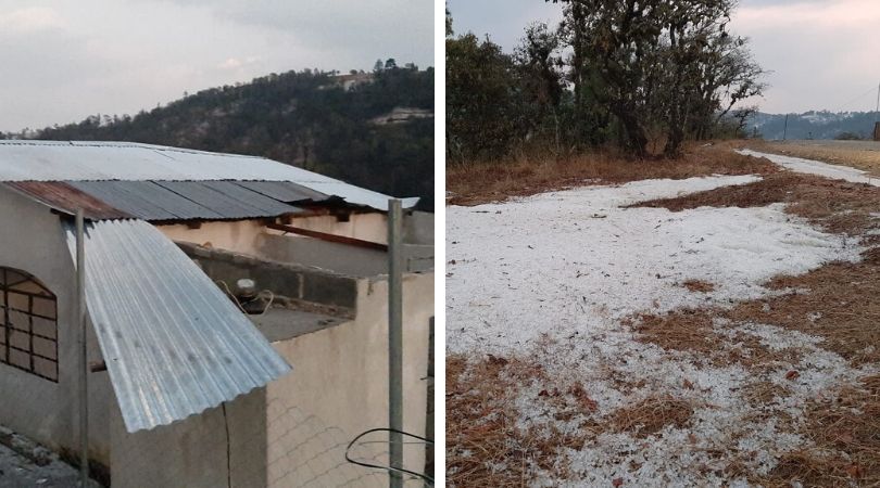 Caída de granizo en Huehuetenango daña viviendas