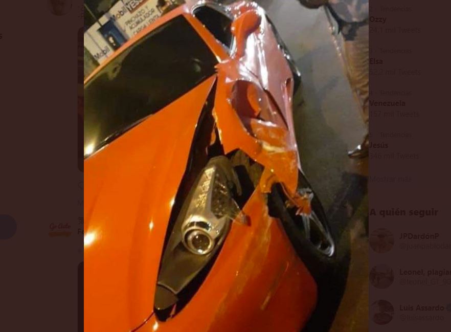 Video del Ferrari antes de accidentarse en la zona 11