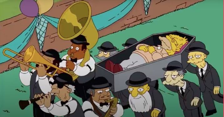 Los Simpson lo hacen de nuevo y también predijeron a los africanos bailando con el ataúd
