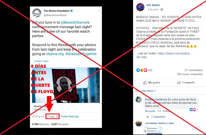 Verificamos por usted: ¿La Fundación Obama publicó una foto de George Floyd días antes de su muerte?