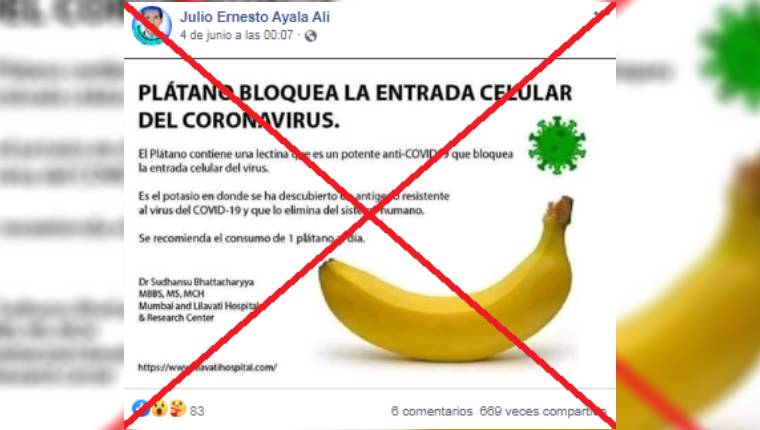 Verificamos por usted: ¿Especialistas aseguran que consumir plátano o banano bloquea y elimina el COVID-19?