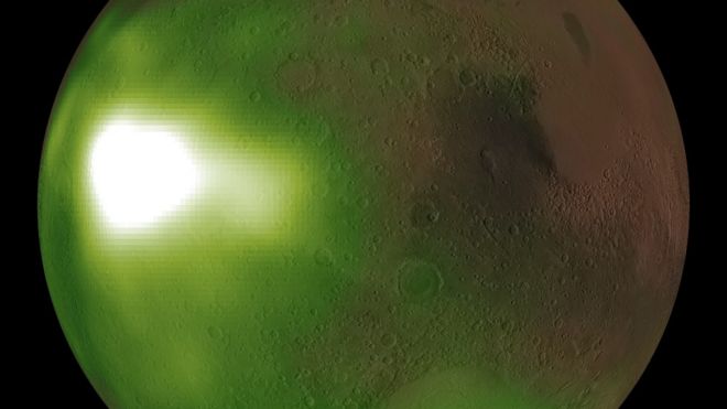 Qué son las tres pulsaciones de luz que emite cada noche la atmósfera de Marte