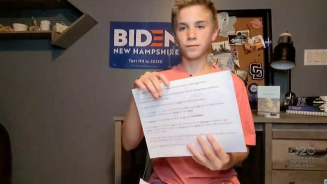Joe Biden | El emotivo agradecimiento de un niño tartamudo de 13 años al candidato demócrata: “Somos miembros del mismo equipo”