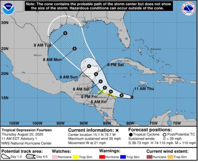 Lluvias aumentarán en las próximas horas por efecto indirecto de Depresión Tropical 14