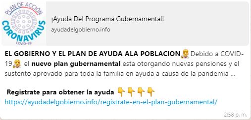 ¿Le llegó por WhatsApp un enlace de un programa de ayuda? Esto es lo que debe saber al respecto