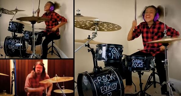 Video: Dave Grohl acepta duelo y rompe la batería con la nueva estrella Nandi Bushell