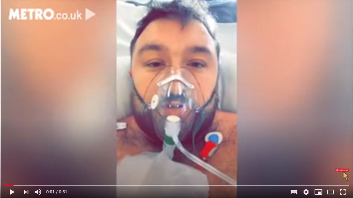 Joven que negó la existencia del coronavirus termina en la Unidad de Cuidados Intensivos y este es su mensaje