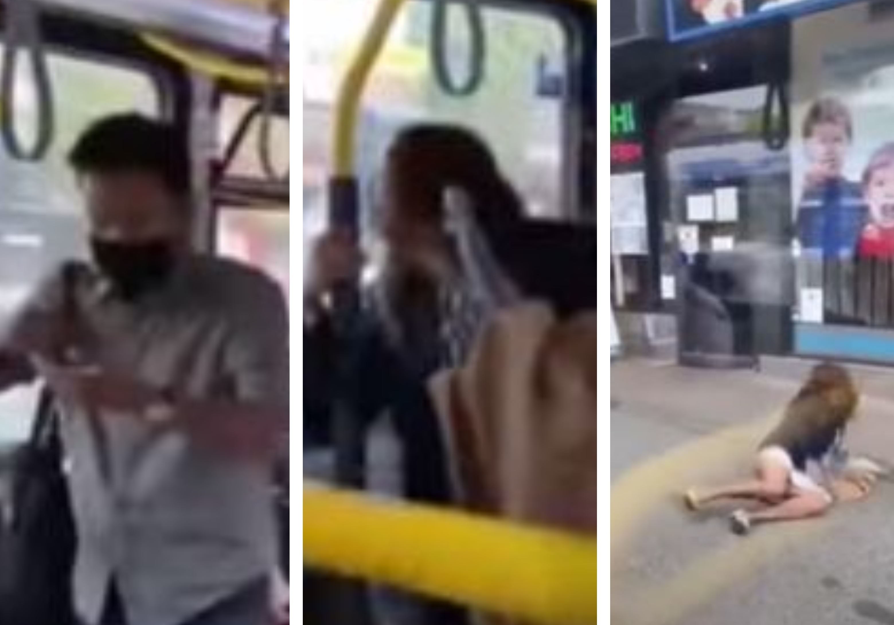 Video: mujer en autobús escupe a un pasajero y él le responde con fuerte empujón