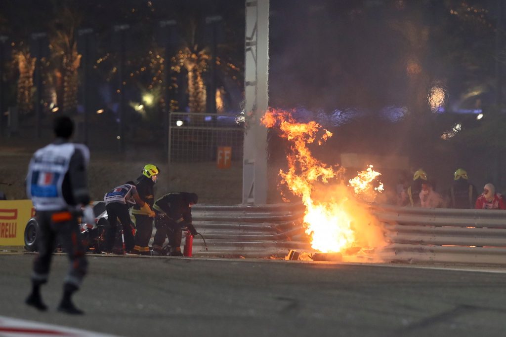 En imágenes: así fue el fuerte accidente de Grosjean en el Gran Premio de Baréin