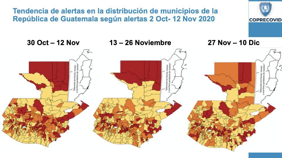 Semáforo de alertas covid-19: Mixco, Villa Nueva y 71 municipios más cambian a alerta roja