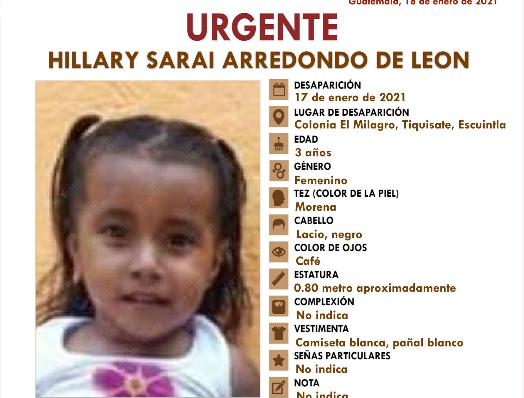 Hillary Sarai Arredondo de León: localizan sin vida a menor de 3 años que estaba desaparecida