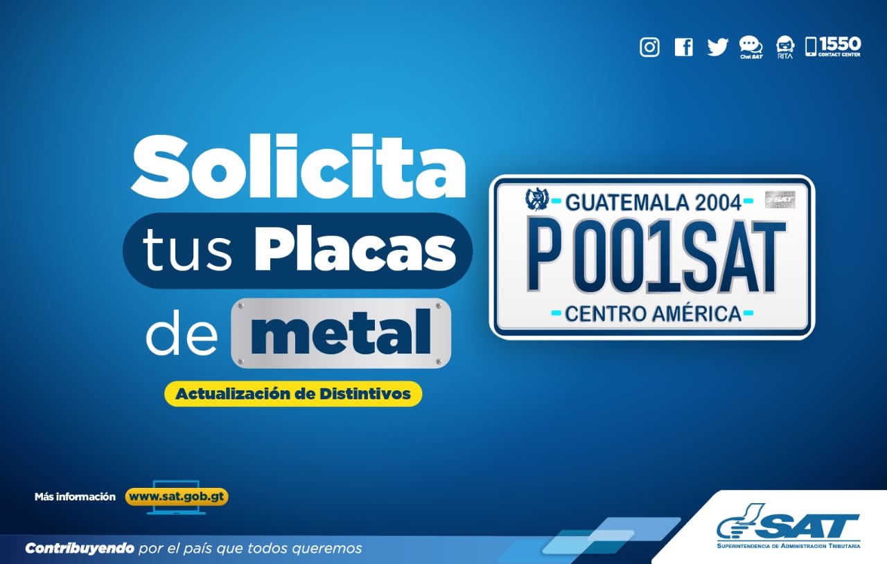SAT comenzará a entregar placas de metal a partir del 4 de enero