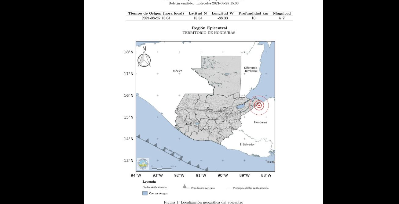 Temblor de 5.7 grados remece varias regiones de Guatemala