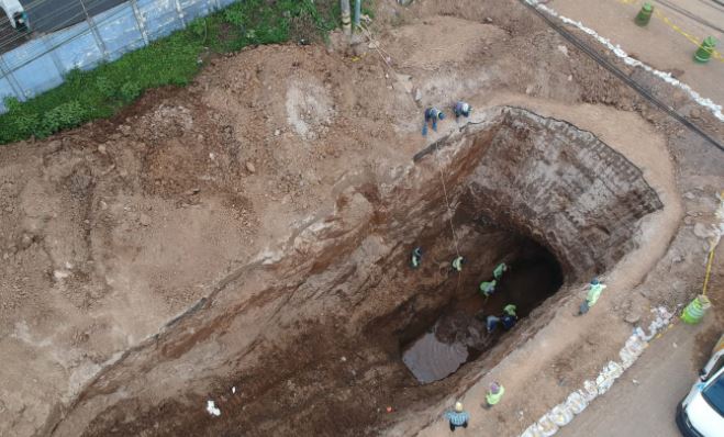 Fotogalería: así se llevan a cabo los trabajos en el área del hundimiento en El Naranjo, Mixco