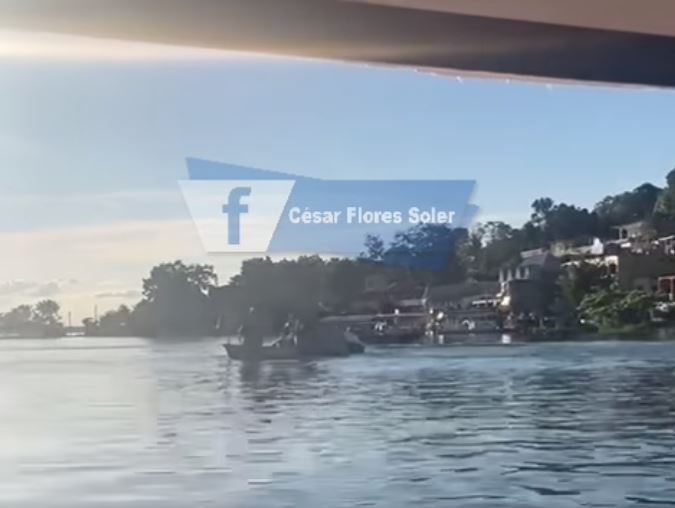 Choque de lanchas: Captan video de accidente en el lago Petén Itzá en donde una de las naves se hunde