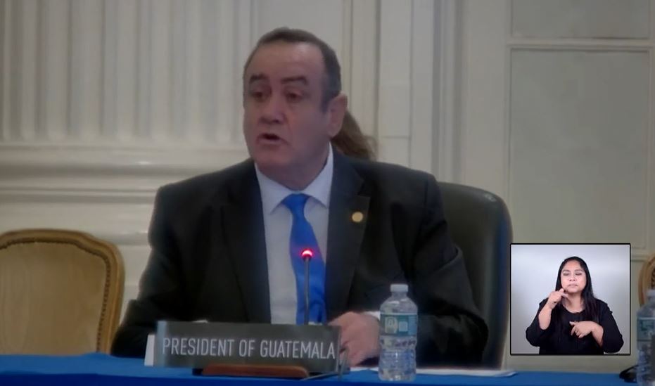 Giammattei critica en la OEA el informe de la CIDH y la señala de “extorsión” y cuestiona su “sesgo ideológico”