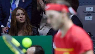 Fotografía de Shakira viendo un partido de Rafael Nadal