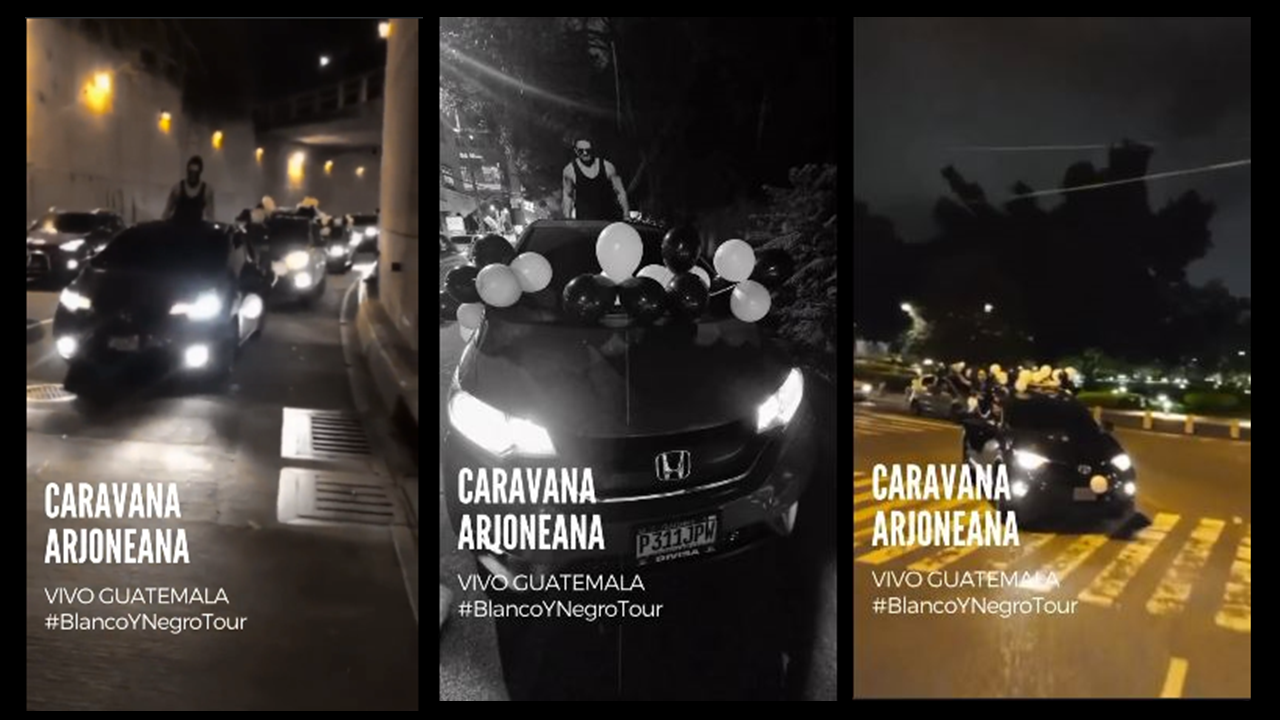 Ricardo Arjona comparte en redes sociales la caravana que celebró el inicio de su gira Blanco y Negro en Guatemala