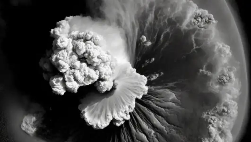 Erupción del volcán subterráneo Hunga Tonga.BBC