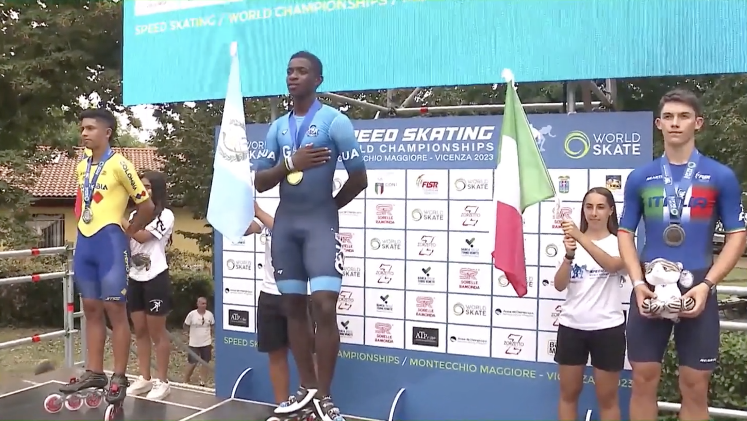 Orgullo de Izabal, Feberson Bonilla, gana medalla de oro en campeonato mundial de patinaje en Italia