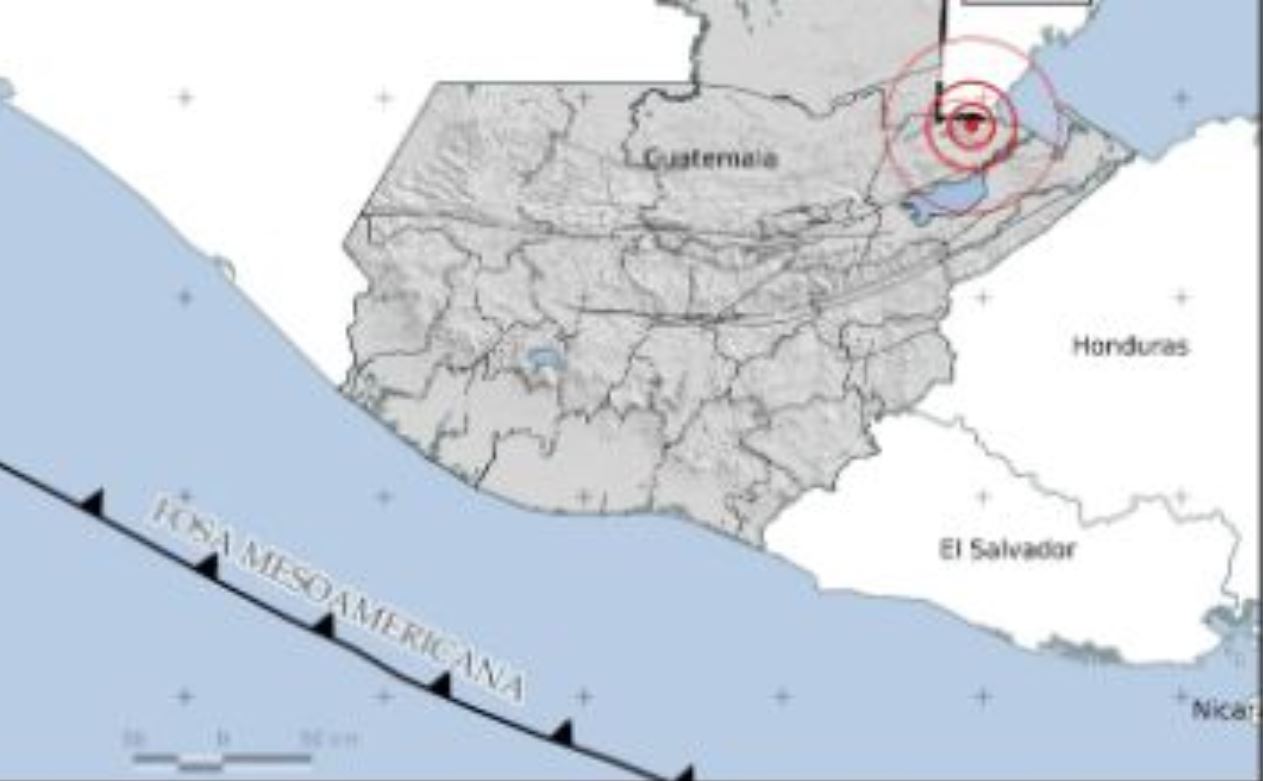 El Insivumeh reporta sismo de magnitud 4.6 con epicentro en Izabal