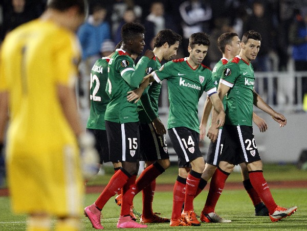 Los jugadores del Athletic celebraron. (Foto Prensa Libre: EFE)