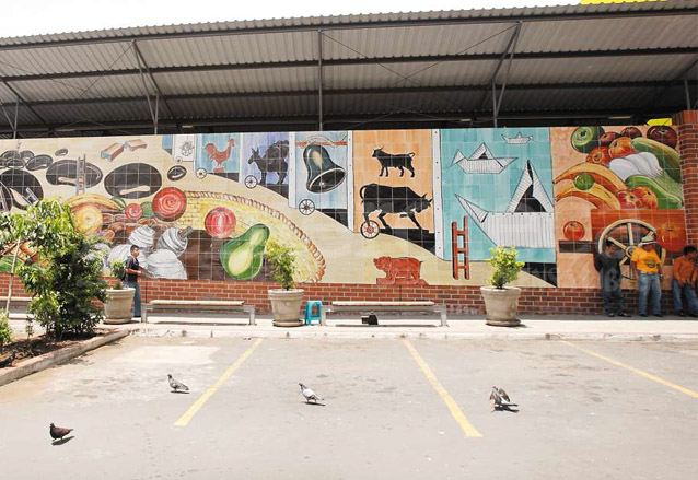 Mural del artista Benvenuto Chavajay ubicado en la Plaza el Amate zona 1. (Foto: Hemeroteca PL)