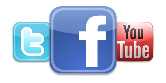 Twitter, Facebook, Youtube