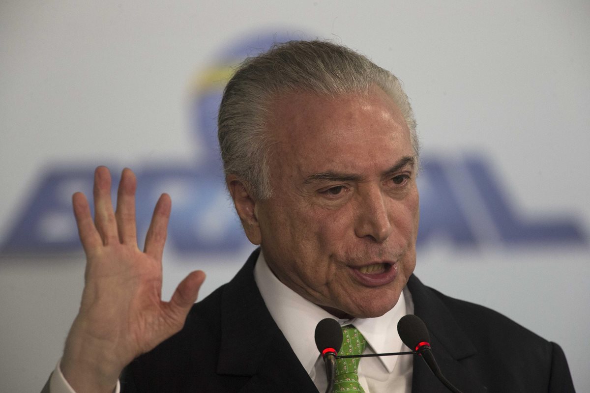 Michel Temer, presidente de Brasil. (Foto Prensa Libre: EFE)