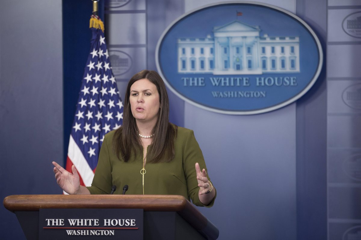 Sarah Huckabee, nueva portavoz de la Casa Blanca.(Foto Prensa Libre: EFE)