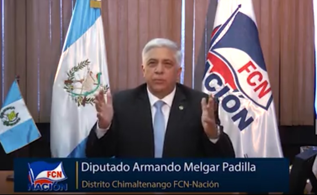 Diputado Armando Melgar Padilla, distrito Chimaltenango FCN-Nación. (Foto: Captura)