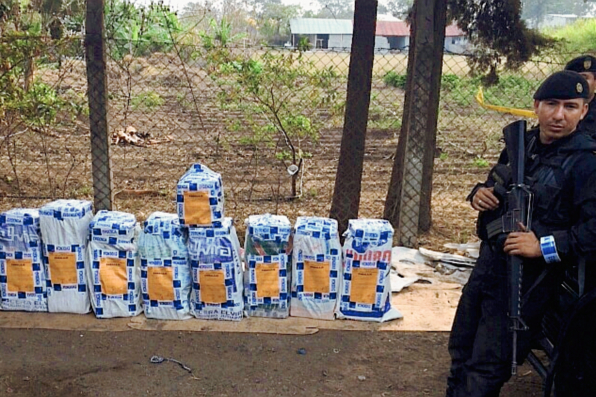 El conteo de la droga culminó en la madrugada( Foto Prensa Libre: PNC)