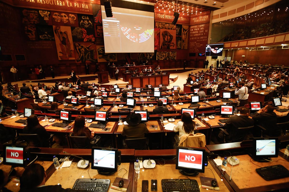 La Asamblea Nacional (Parlamento) de Ecuador eligió a una mujer como vicepresidenta para suceder en el cargo al exvicepresidente Jorge Glas. (Foto Prensa Libre: EFE)