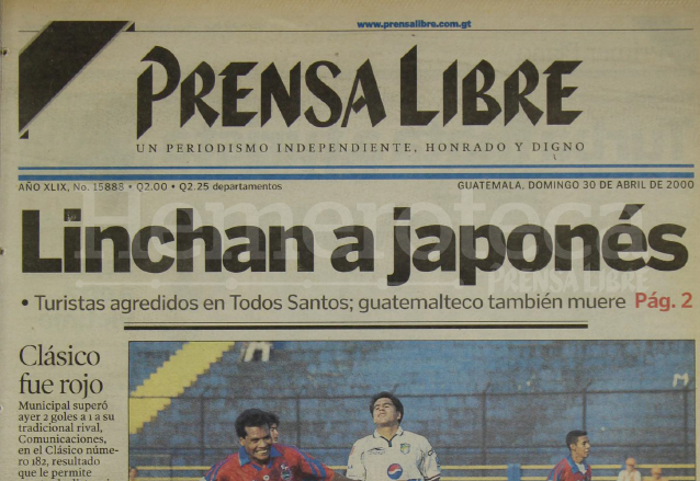 Titular del 30 de abril de 2000. (Foto: Hemeroteca PL)