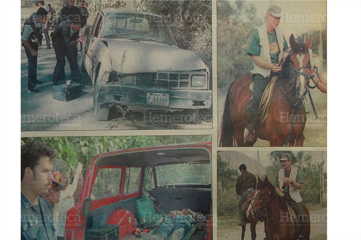 Tres fotografias publicadas sobre el supuersto atentado al presidente Álvaro Arzú el 5 de febrero de 1996. Foto Prensa Libre: Hemeroteca PL)