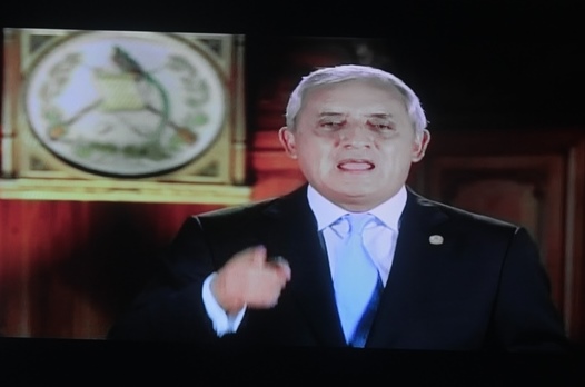 Pérez Molina indicó en su mensaje que no renunciará a la presidencia del país. (Foto Prensa Libre: Óscar Rivas)