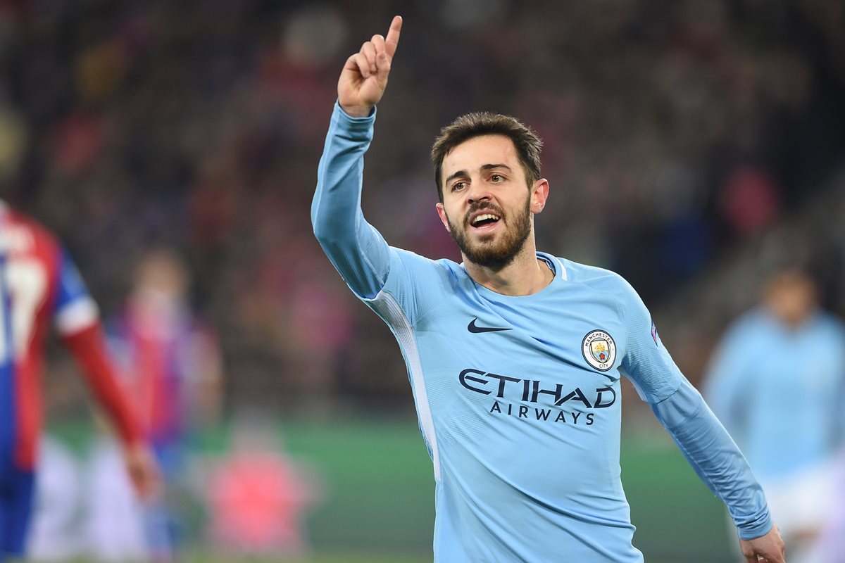 El portugués Bernardo Silva también contribuyó para la goleada de los citizens. (Foto Prensa Libre: AFP)