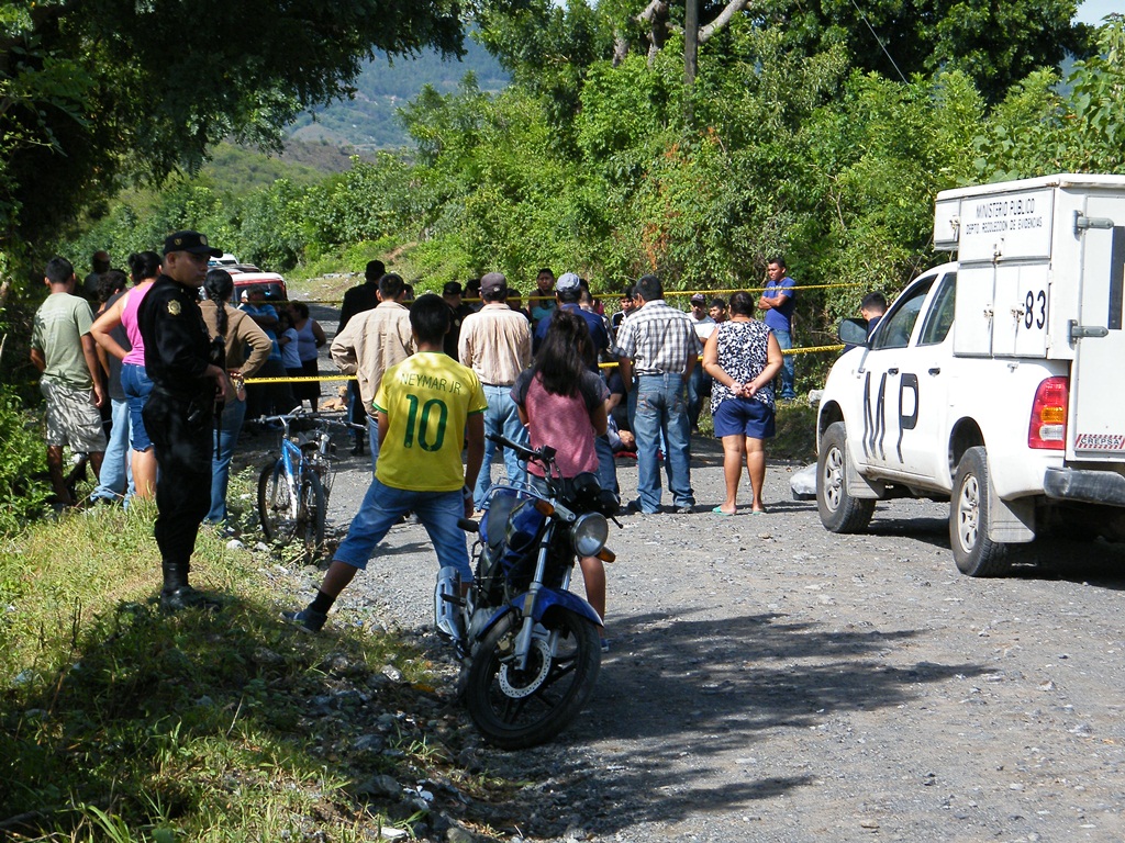 Lugar donde fue localizado el cadáver de un hombre, en Sanarate, El Progreso.