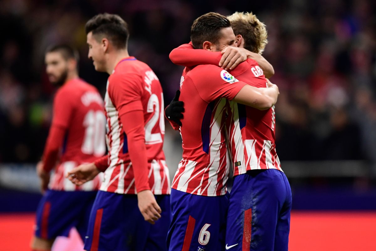 Griezmann no quiso hacer una celebración muy efusiva ante su ex equipo. (Foto Prensa Libre: AFP)